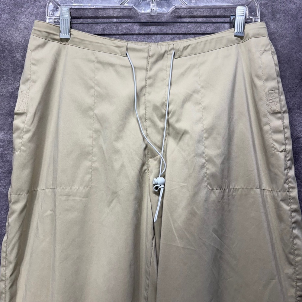 Y2K Nike Wide Leg Lightweight Hiking Pants Womens Size M Tan Gorpcore Utility - Picture 2 of 16